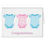 Babygro in Pink and Blue New Baby Congratulations Greeting Card
