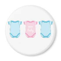 Babygro in Pink and Blue New Baby Magnet