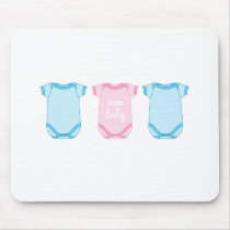 Babygro in Pink and Blue New Baby Mouse Pad