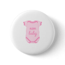 BabyGro in Pink New Baby Button Badge