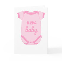 Babygro in Pink New Baby Card