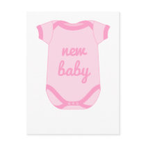 Babygro in Pink New Baby Post Card