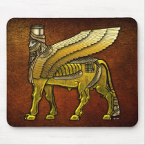 Babylonian Winged Bull Lamassu Mouse Pads
