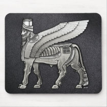Babylonian Winged Bull Lamassu Mouse Pads