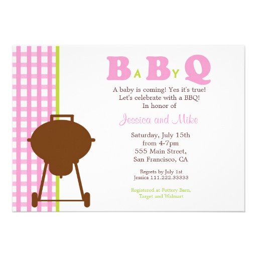 BaByQ BBQ Baby Shower Invitation