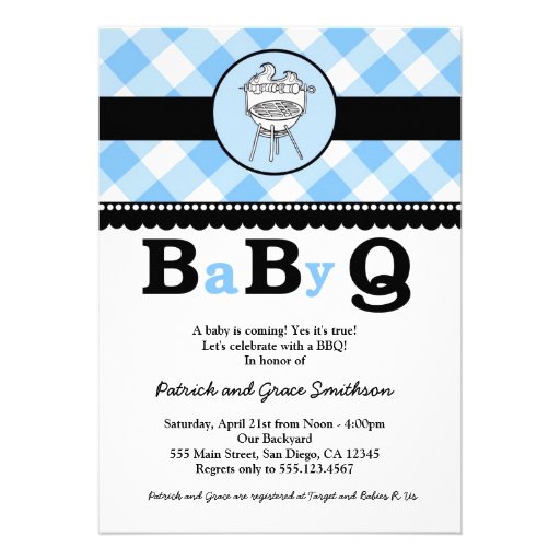 BaByQ BBQ Baby Shower Invitations