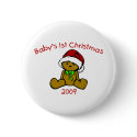 Baby's 1st Christmas 2009 (Teddy Bear) buttons by LushLaundry Baby's 1st Christmas 2009 (Teddy Bear) buttons