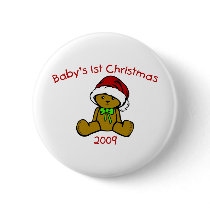 Baby's 1st Christmas 2009 (Teddy Bear) buttons by LushLaundry Baby's 1st Christmas 2009 (Teddy Bear) buttons