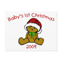 Baby's 1st Christmas 2009 (Teddy Bear) Postcard