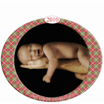 Baby's 1st Christmas Argyle Christmas Ornament photo sculptures by samack Baby's 1st Christmas Argyle Christmas Ornament photo sculptures