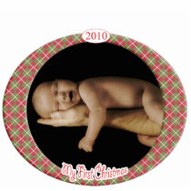 Baby's 1st Christmas Argyle Christmas Ornament photo sculptures by samack Baby's 1st Christmas Argyle Christmas Ornament photo sculptures