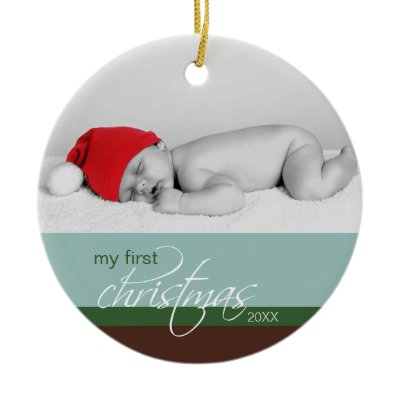 Baby&#39;s 1st Christmas Custom Ornament (blue)