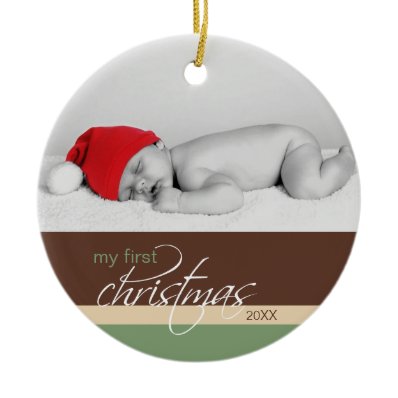 Baby&#39;s 1st Christmas Custom Ornament (cocoa)