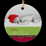 Baby's 1st Christmas Custom Ornament (green)