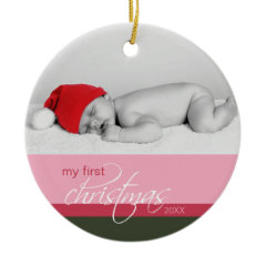 Baby's 1st Christmas Custom Ornament (pink)