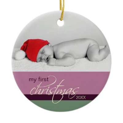 Baby&#39;s 1st Christmas Custom Ornament (plum)