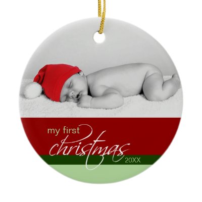 Baby&#39;s 1st Christmas Custom Ornament (red)