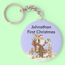 Baby's 1st Christmas Cute Santa Kids keychains