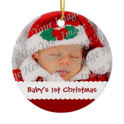 Baby&#39;s 1st Christmas Dated Photo Ornament