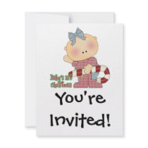 babys 1st christmas girl invites