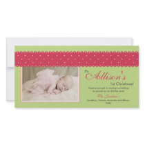 Baby's 1st Christmas Ribbon Photocard (green 2) Photo Card Template
