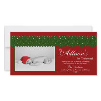 Baby's 1st Christmas Ribbon Photocard (red) Picture Card