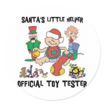 Baby's 1st Christmas Santa's Little Helper Round Sticker