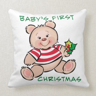 Baby's 1st Christmas Throw Pillow