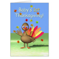 Baby's 1st Thanksgiving - Baby Turkey Greeting Card