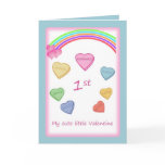Baby's 1st Valentine - Love hearts and rainbow Greeting Card