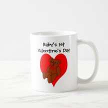 Baby's 1st Valentine's Day Teddy Bear Heart Mug