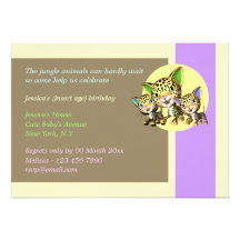 Baby's birthday jungle safari custom announcement