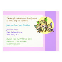 Baby's birthday jungle safari custom announcement