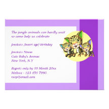 Baby's birthday jungle safari custom invite