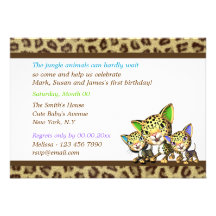 Baby's birthday jungle safari invite