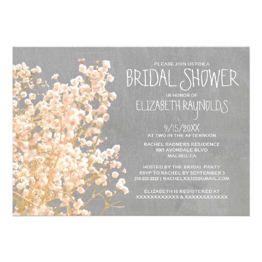 Baby's Breath Bridal Shower Invitations