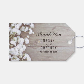 Babys Breath Rustic Wedding Gift Tags
