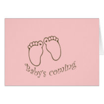 babys coming feet cards