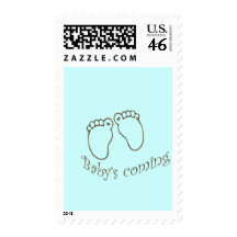 babys coming feet stamp