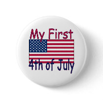 Baby's First 4th of July button by 4thJulyTshirts Baby's First 4th of July button