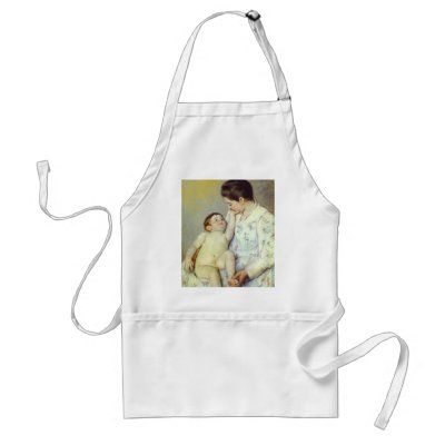 Baby's First Caress. c. 1890, Mary Cassatt Aprons by vintagegiftmall
