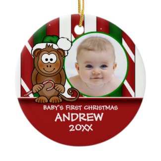 Baby's First Christmas Baby Monkey Ornament