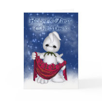 Baby's First Christmas Card With Cute Little Drago by moonlake Baby's First Christmas Card With Cute Little Drago