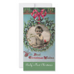 BABY'S FIRST CHRISTMAS CROWN PHOTO TEMPLATE CUSTOM PHOTO CARD