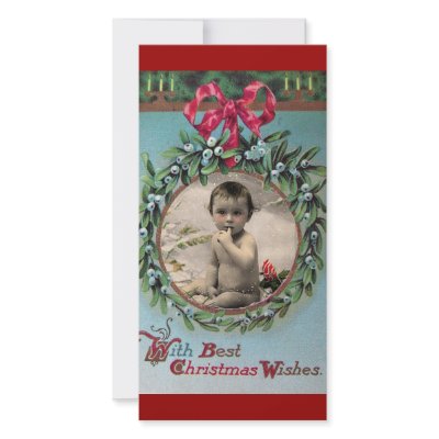 BABY'S FIRST CHRISTMAS CROWN PHOTO TEMPLATE PICTURE CARD by bulgan_lumini