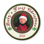 Babys First Christmas Custom Photo Dated Magnet