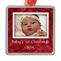 Babys First Christmas Custom Photo Frame Ornament