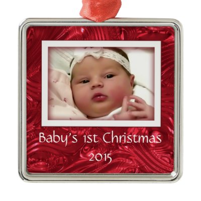 Babys First Christmas Custom Photo Frame Ornament