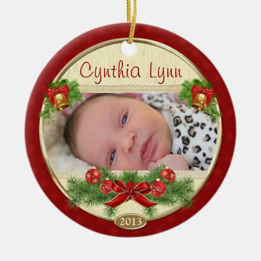 baby 39 s first christmas custom photo ornament zazzle baby s first christmas ornaments