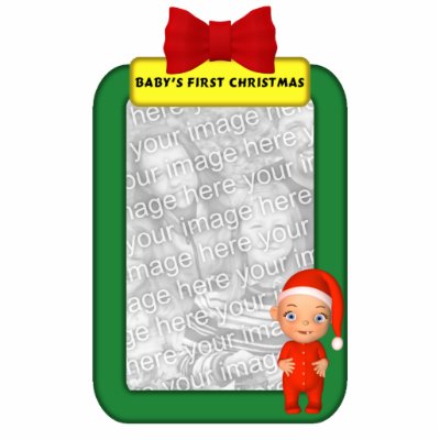 Baby's First Christmas Custom Photo Ornament Photo Cutouts by mariannegilliand